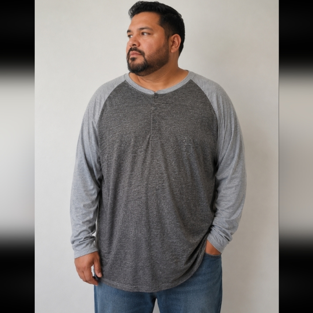LULAROE 3XL Men’s Mark Long Sleeve Heathered Button Up T Shirt